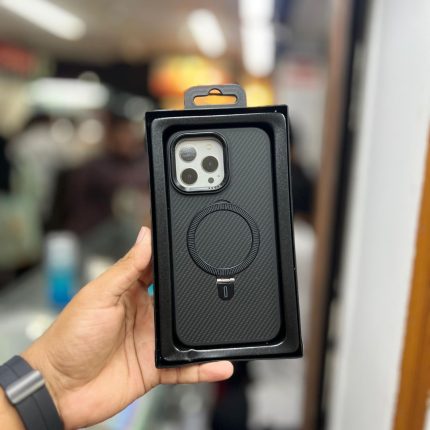 Carbon Magsafe Camera Bumper  Metal Kick Stand Case