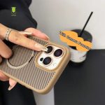 Carbon Magsafe Camera Bumper Case With Metal Kick-Stand For iPhone - Image 5