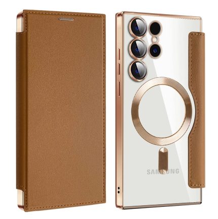 Gold Electroplated Premium Leather Luxury Flip Case