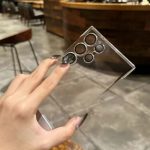 Frameless Ultra Thin Clear Transparent Stand Case With Attached Lens Protector