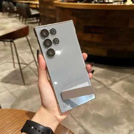 Frameless Ultra Thin Clear Transparent Stand Case With Attached Lens Protector