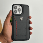 Premium Scuderia Ferrari Leather and Ferrari Prancing Horse Logo Case For iPhone